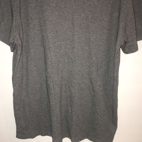 Saks Fifth Avenue Mens Charcoal Gray Slim Fit V Neck Short Sleeve T-Shirt Large - Picture 6 of 8